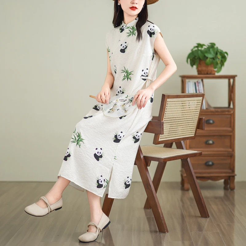

New Chinese Sle Long Silk Dr Traditional Rvated Summer Ele Versatile Maxi Dr Sweet Sle