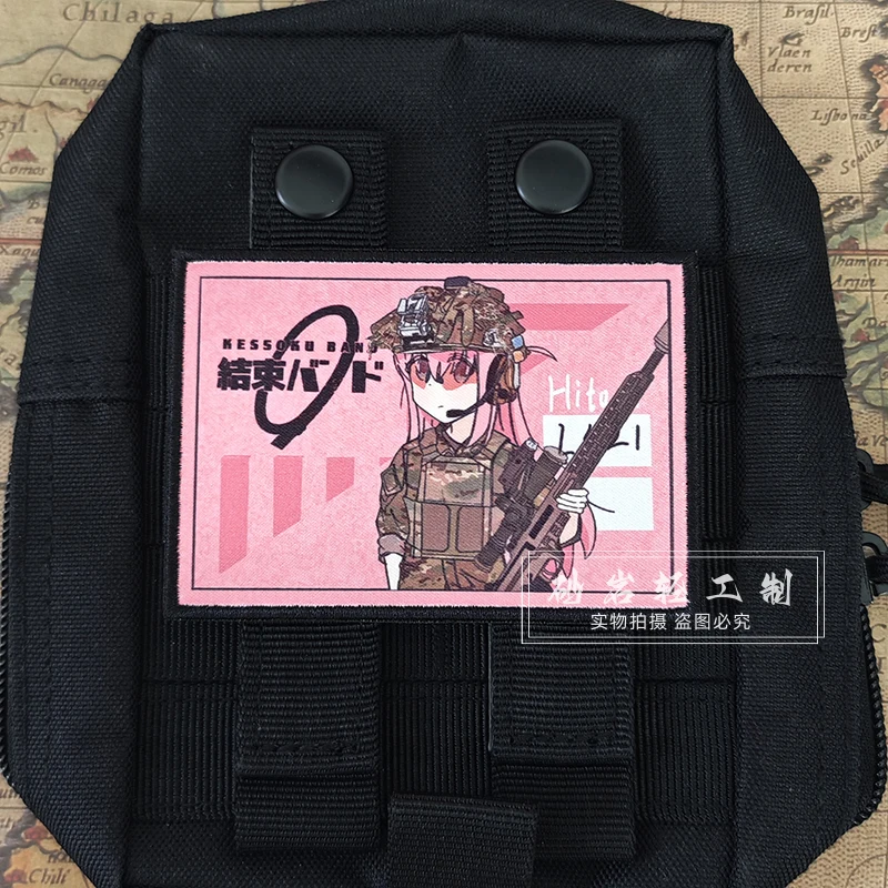 BOCCHI THE ROCK! Gotoh Hitori Tactical Hook&Loop Patchs for Clothing Anime Personalized Backpack Badge Sticker