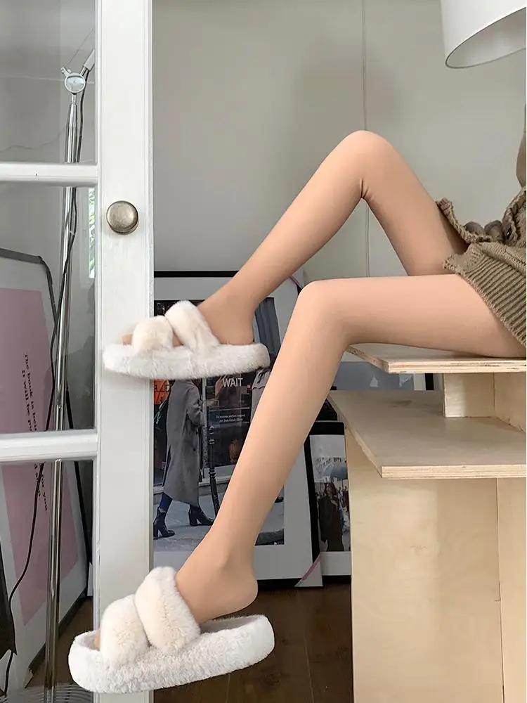 

High Quality Fleece Lined Thickened Double Layer Women's Leggings Spring New Style Warmth Outerwear Bottoming Pants