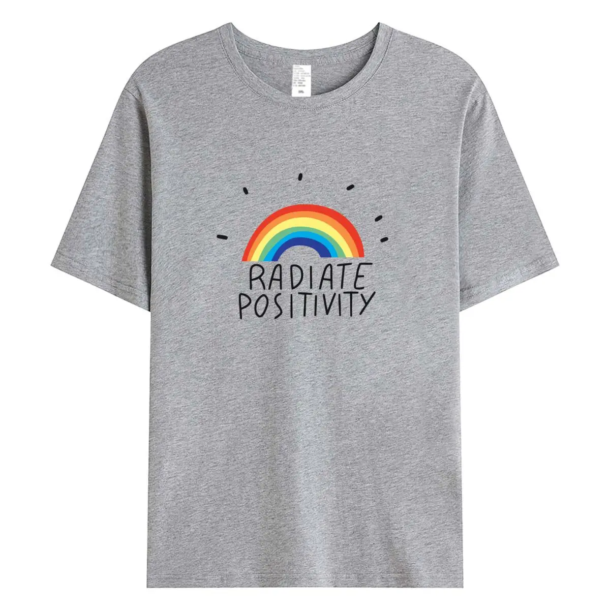 Damskie koszulki T-shirt z tęczowym nadrukiem, damska bawełniana koszulka, moda damska 2025, odzież damska, krótki rękaw, damskie topy — zdjęcie 7