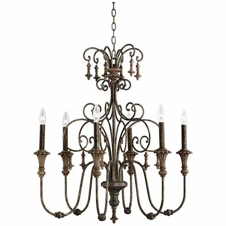 

Американская ретро-люстра в ностальгическом стиле, кованая люстра под старину для столовой, гостиной, спальни, скандинавский креативный светильник.