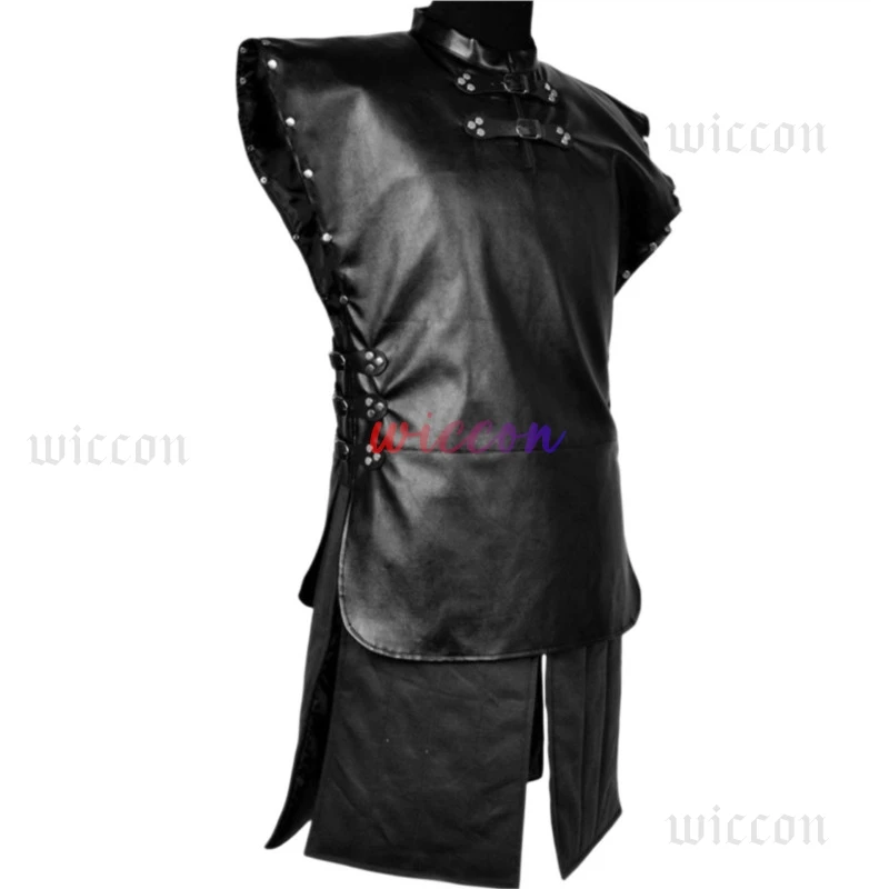 أزياء تلفزيون جون سنو التأثيرية للبالغين للجنسين بدلة قتال سوداء زي الهالوين شعر مستعار أداء الحفلات كرنفال لعب الأدوار