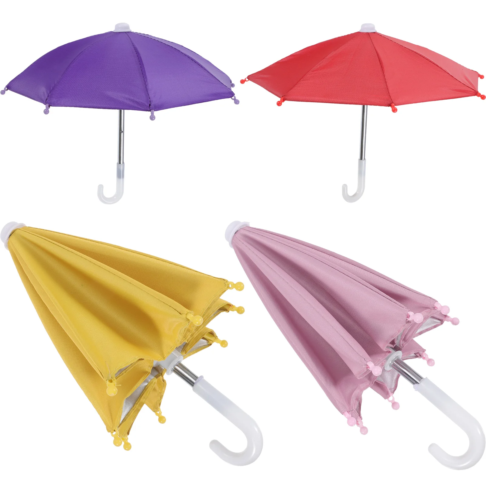 4 Pcs Cycling Phone Umbrella Sun Shade Cover Mini for Cellphone Stand Mobile Protector Metal Child