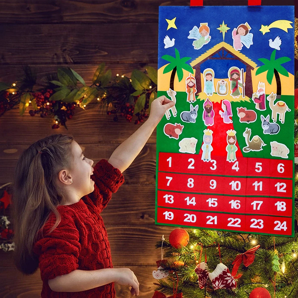 Christmas Felt Countdown Advent Calendar Christmas Decorations For Home 2024 Christmas Ornament Xmas Navidad Gifts New Year 2025