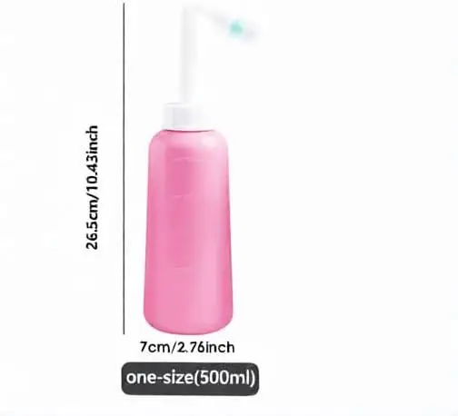 Peri Bottle for Postpartum Care 500ml – Portable Travel Bidet with Angled Nozzle & Soft Tip, Feminine Hygiene Wash Bottle,