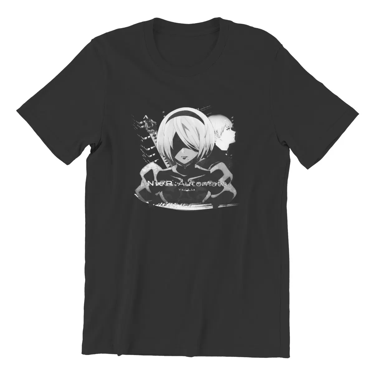 Nier Automata ''14TH MACHINE WAR'' Anime YorHa No. 2 B  video game T-Shirt 100%  Cotton printed Tee plus size clothes Tops