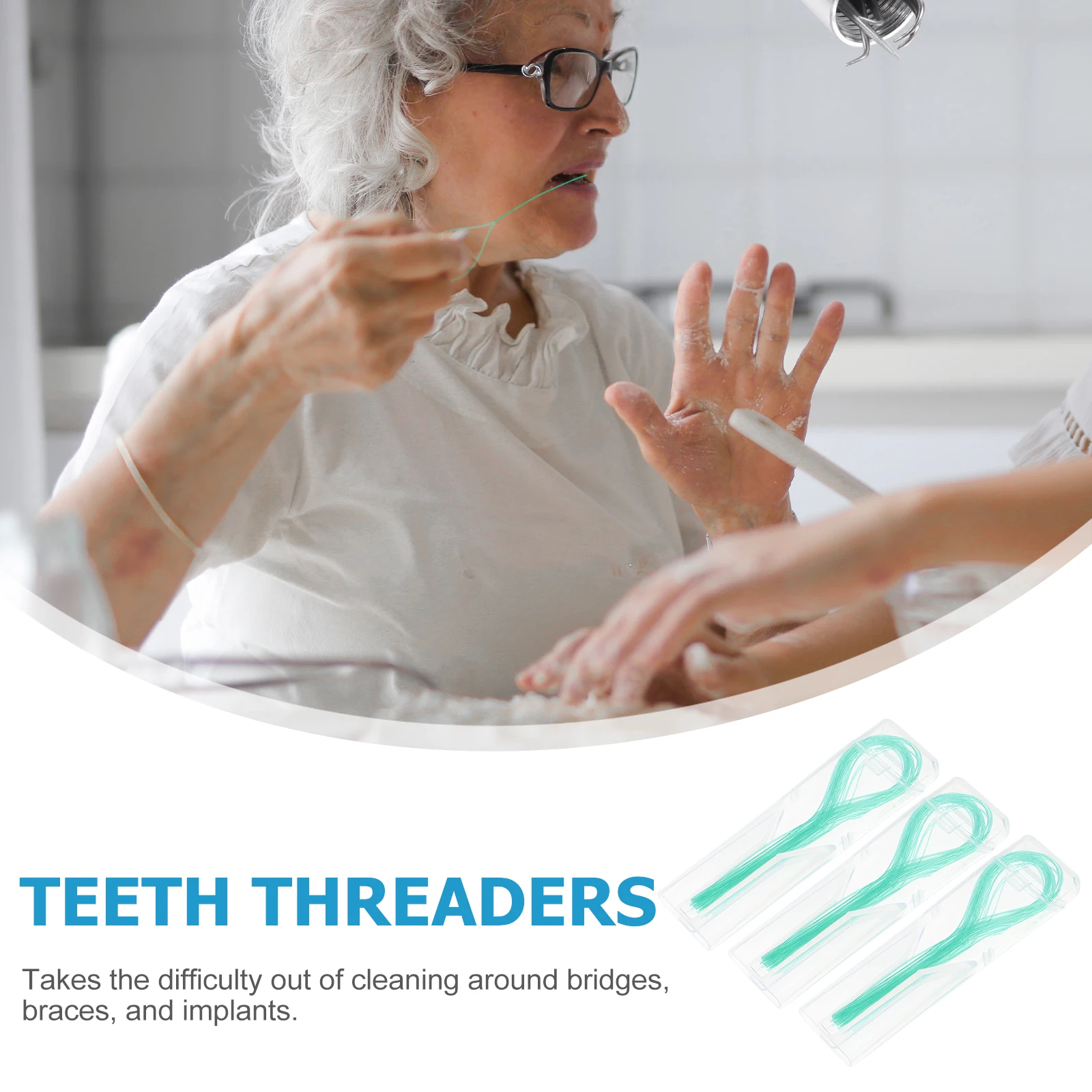 

105Pcs Teeth Floss Threaders Orthodontic Dental Tools for Safe Comfortable Cleaning Around Braces Bridges Implants with Portable