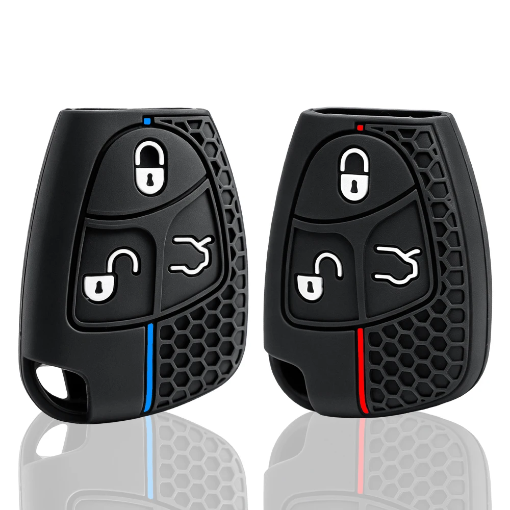 3 Buttons Car Remote Key Case for Mercedes Benz C B E Class W203 W211 W204 YU BN CLS CLK Silicone Key Cover Shell Fob Holder