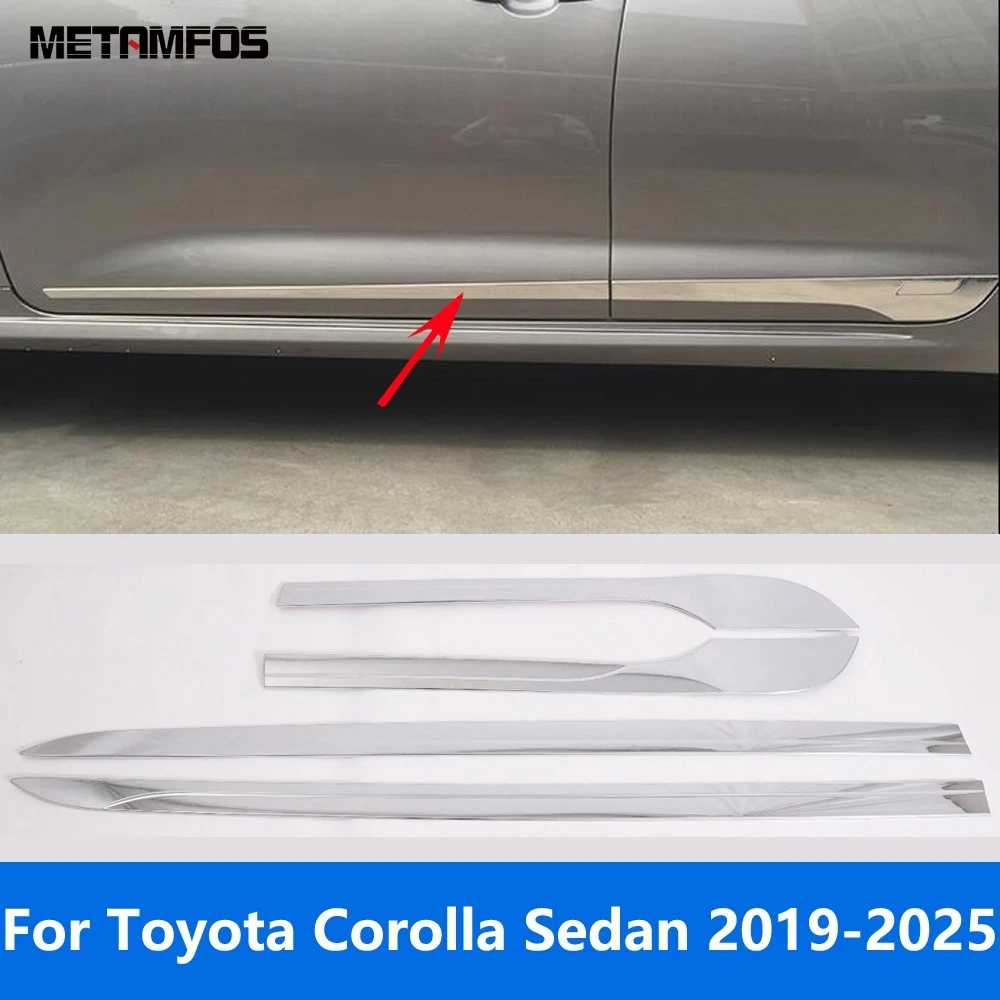 

For Toyota Corolla Sedan 2019-2024 2025 Carbon Fiber Door Side Strip Body Skirt Molding Trim Sticker Accessories Car Styling