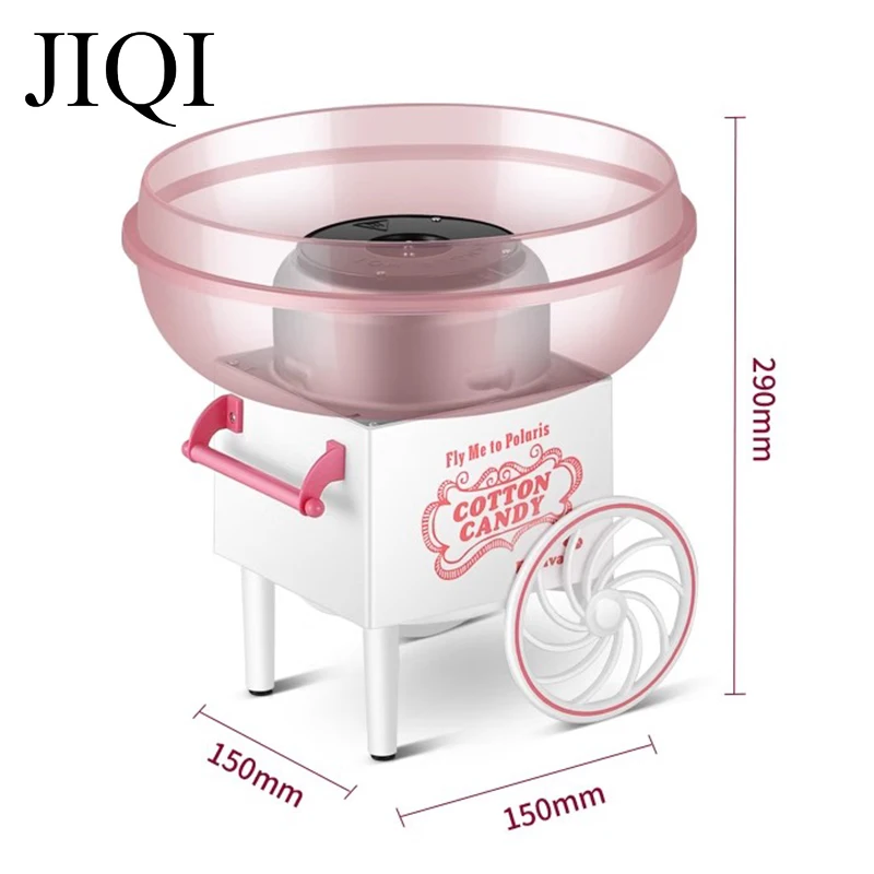 JIQI Electric DIY Sweet Cotton Candy Maker Portable Fancy Sugar Fairy Floss Spun Marshmallow Machine Children Gifts EU US Plug