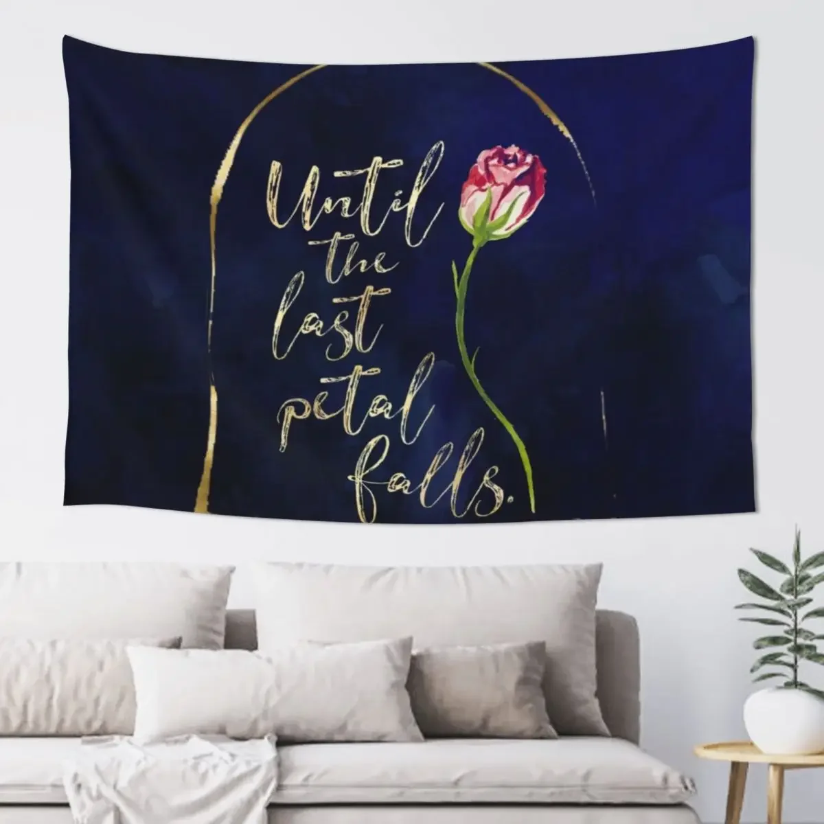 

Until the last petal falls. Beauty and the Beast. Tapestry Wall Decor Aesthetic Room Decoration Tapestry