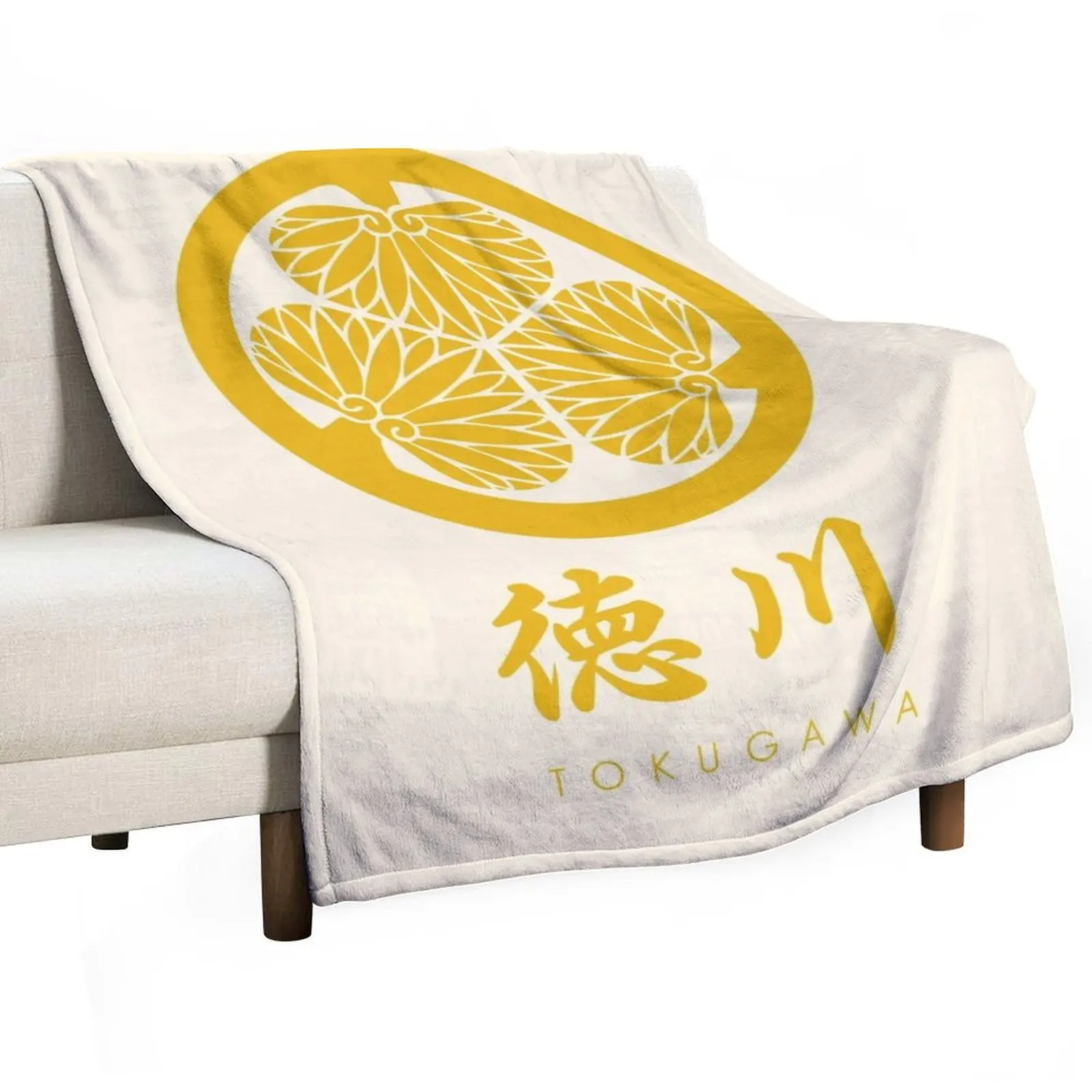 Tokugawa Clan kamon with Clan Name Throw Blanket Heavy Blankets Sofas Of Decoration Bed Thins Blankets