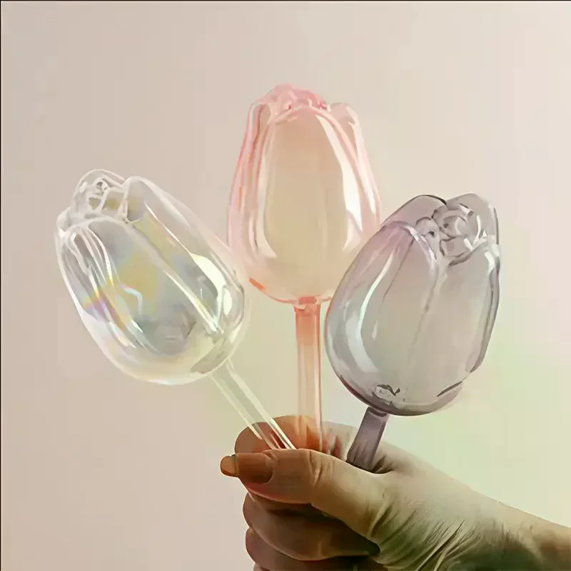 Automatic Plant Waterer Self-Watering Globes Drippers Pink Tulip Design For Indoor Outdoor Potted Plants Garden Accessories