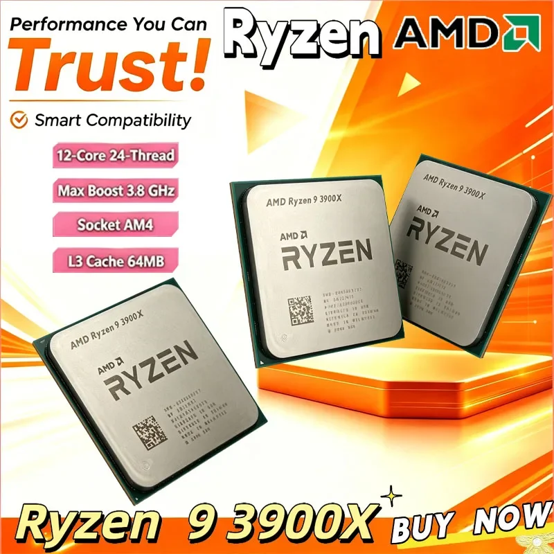 

AMD Ryzen 9 3900X Desktop Processor 12C 24T 3.8 4.6GHz 7nm Zen2 AM4 Socket 6MB L2 64MB L3 105W PCIe 4.0 Gaming CPU Tray