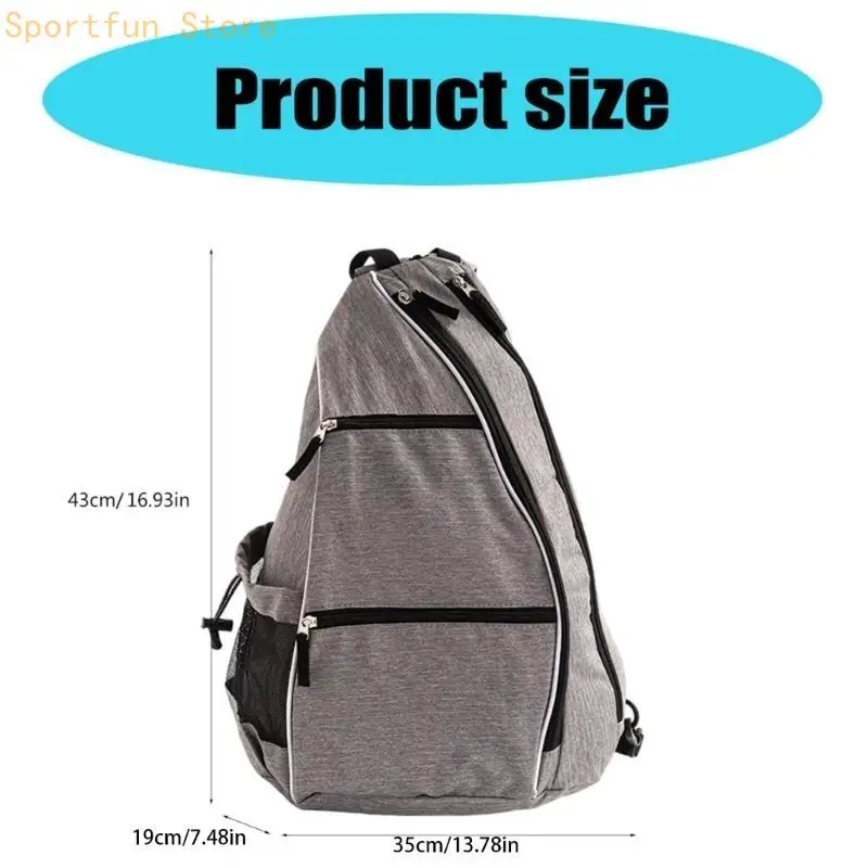 Pickleball Bag Adult Pickleballs Paddles Bag Sport Pickleball Bag Adjustable Slings Bag Crossbody Backpack for Courts X7JD