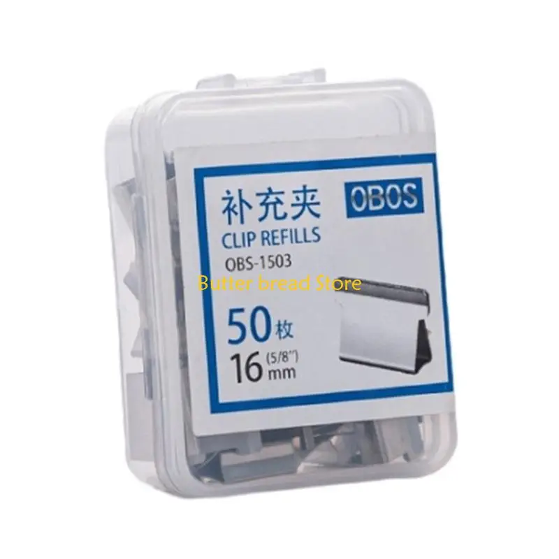 W89C Multi-purpose File Clamp Dispenser Reusable Metal Paper Clamp Refillable Clamp