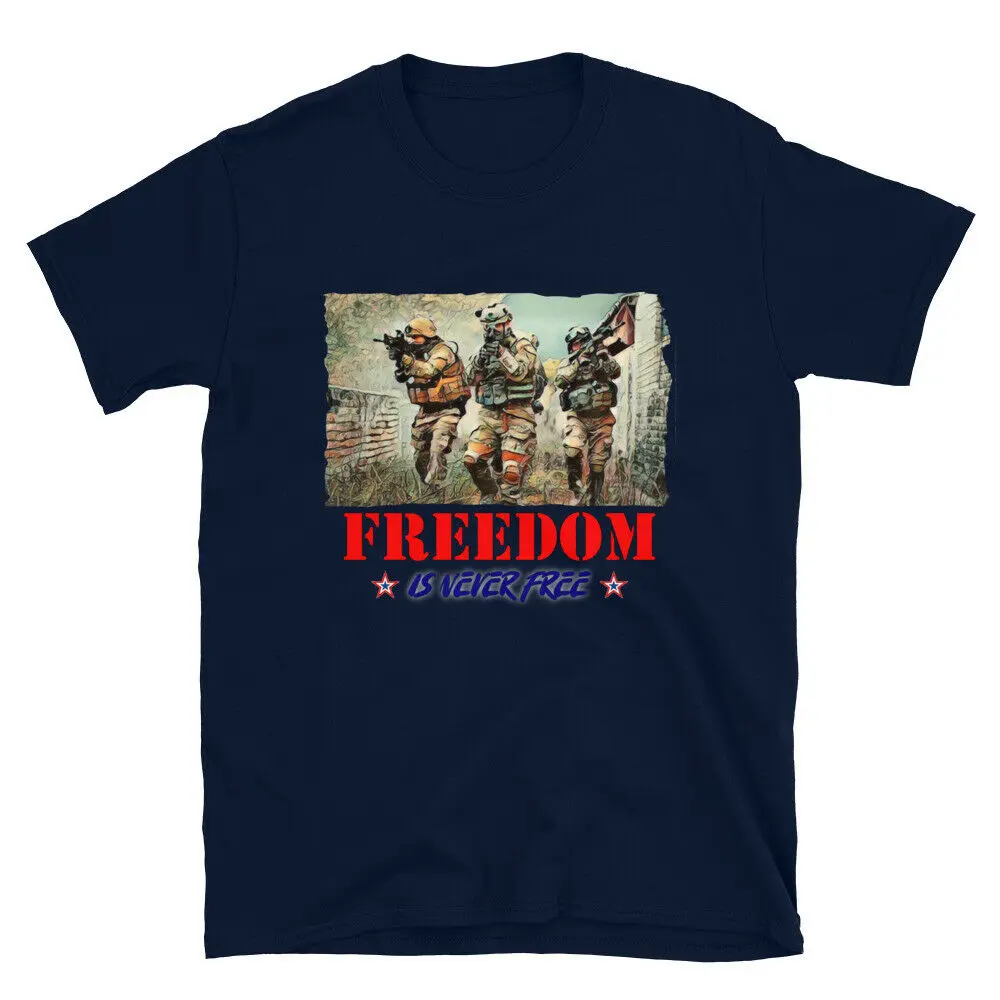 Freedom Is Never Free Fending Off Evil Short Sleeve T-Shirt Men's 100% Cotton Casual T-shirts Loose Top Size S-3XL