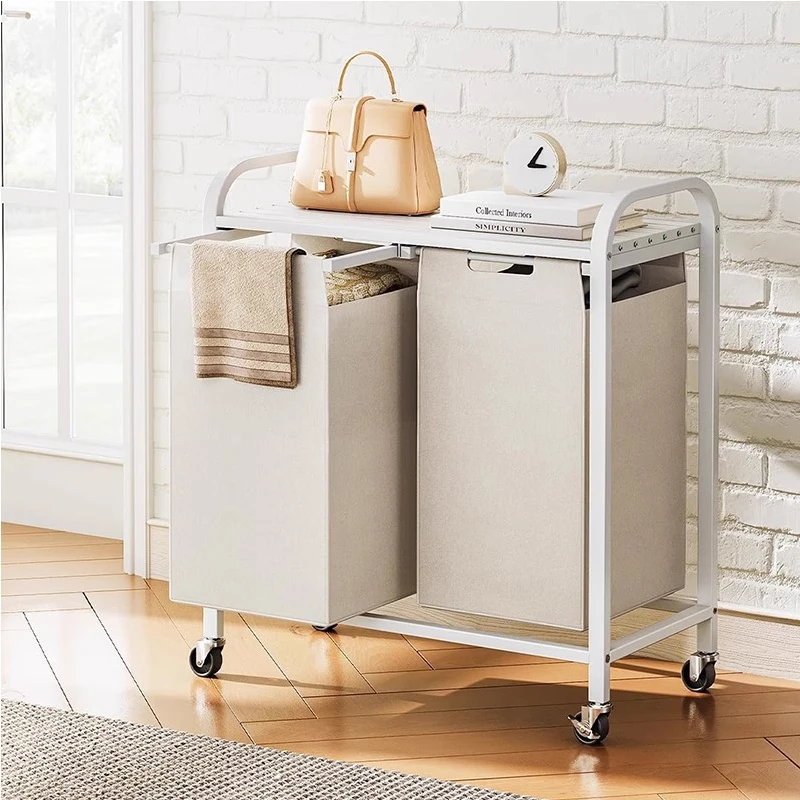 

2 Grids Dirty Clothes Laundry Basket Storing Waterproof Oxford Storage Bags Portable Foldable Clothing Toy Household Organizer