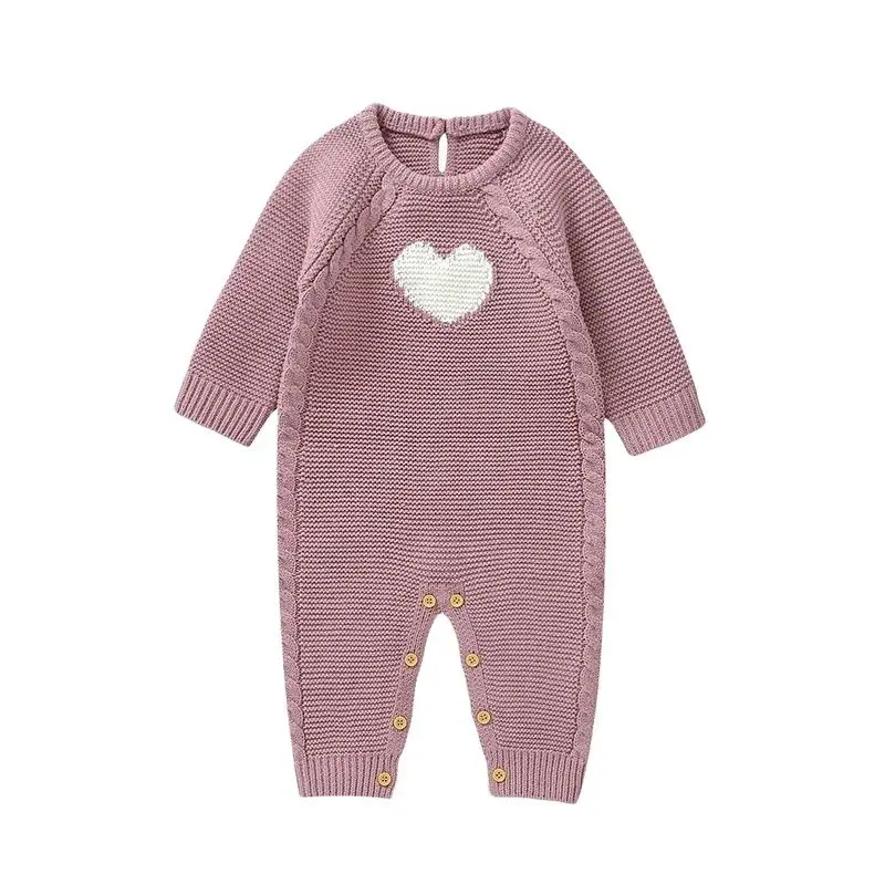 Boy Girl Long Sleeve Jumpsuits 0-18m Autumn Infant Kids Playsuits Clothes Baby Rompers Spring Crew Neck Long Sleeve Knit Newborn