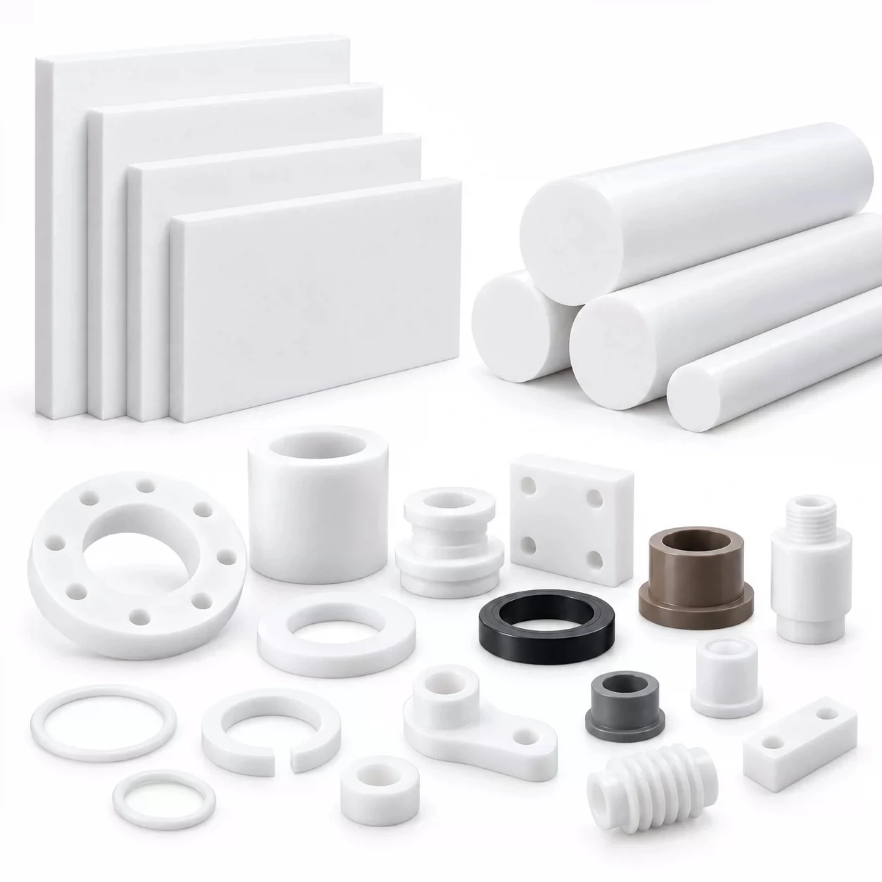 2-30mm Thick White PTFE Sheet Anti Corrosion Seal Gasket Raw Material PTFE Block For Model Processing