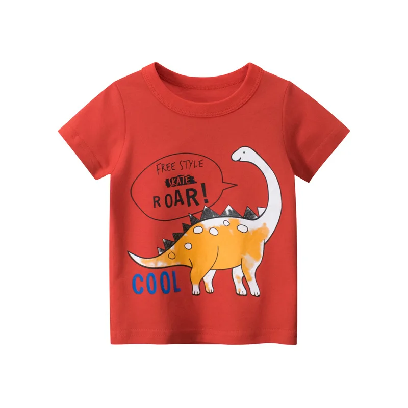 Summer Children Cartoon T-shirt for Boy Animal Printing Dinosaur Boys T Shirt Tops Tees  Kids Clothes