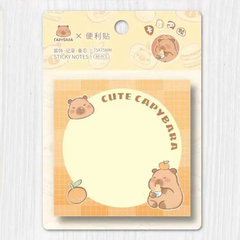 Imagem -02 - Creative Capybara Memo Pad Sticky Note Etiqueta Bonito n Times Papelaria Notepad Post Escritório e Material Escolar 24 Pcs por Lote