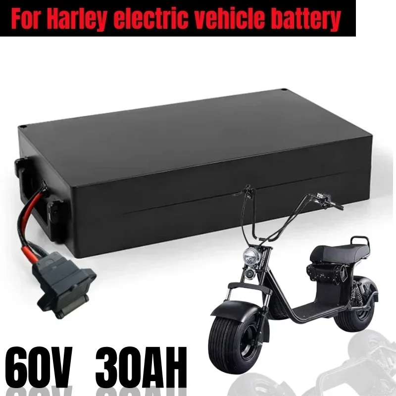 

60V 30Ah Two Wheel Foldable Citycoco Electric Scooter Bicycle For Harley Electric Car Lithium Battery Waterproof 21700 Battery