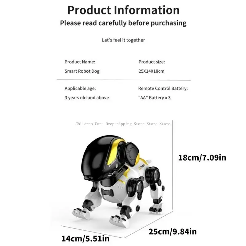 Pädagogischer programmierbarer Roboter -Haustier mit Sprachinteraktion Stunt Tricks Fernbedienung wiederaufladbar