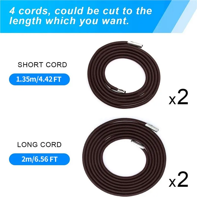 RABIT AS59~ Recliner Replacement Elastic Cord Repair Tool For Zero Gravity Chair, Lounge Chair And Bungee Chair, 16 Pack Brown