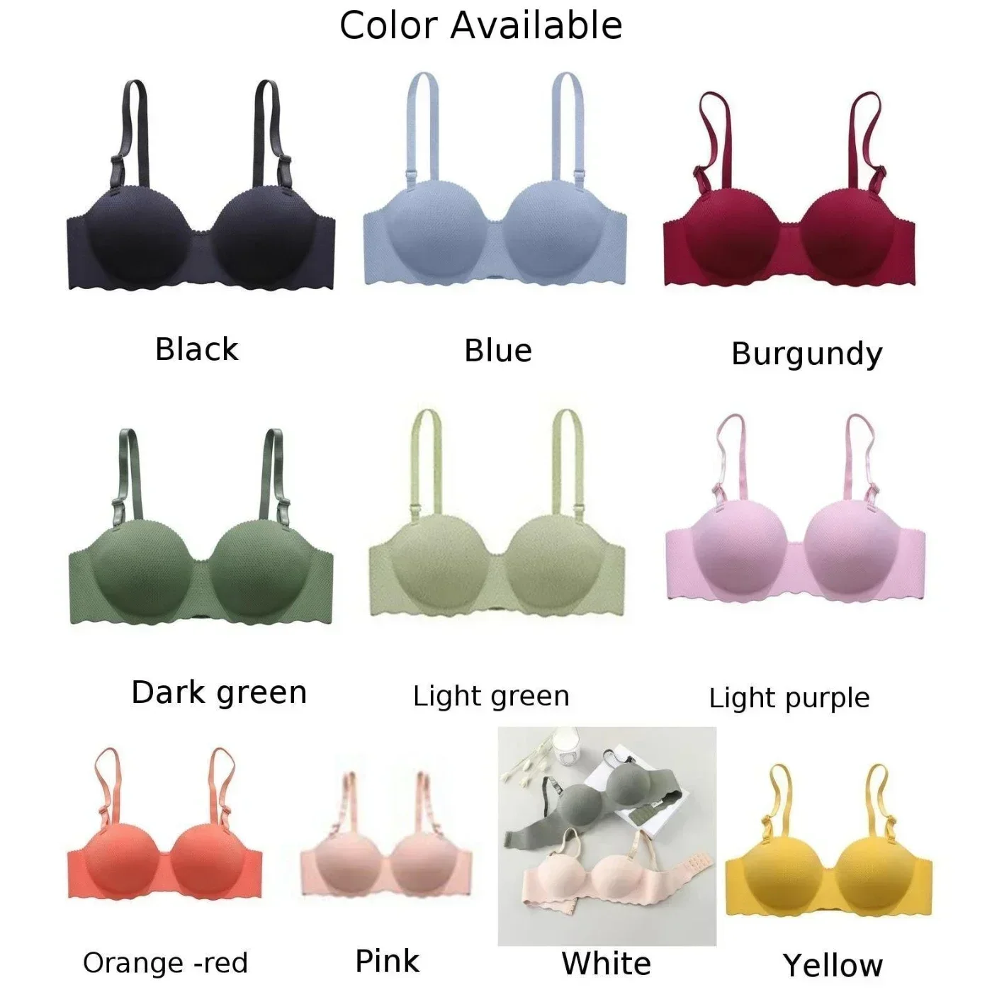 Women\'s Sexy Bra Push-up Seamless Underwear Wireless Underwear Convertible Straps