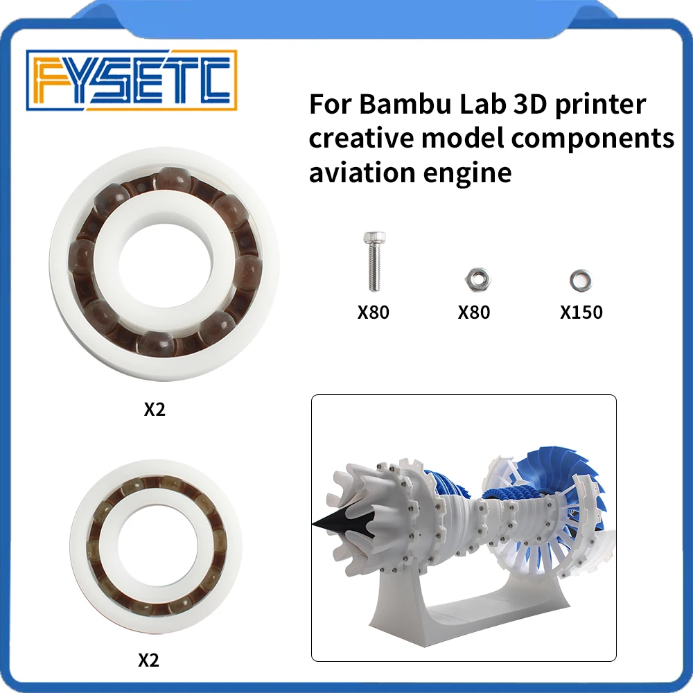 For Bambu Lab 3D Printer Creative Model Components Aviation Engine Accessories High Quality 3D Printer Parts