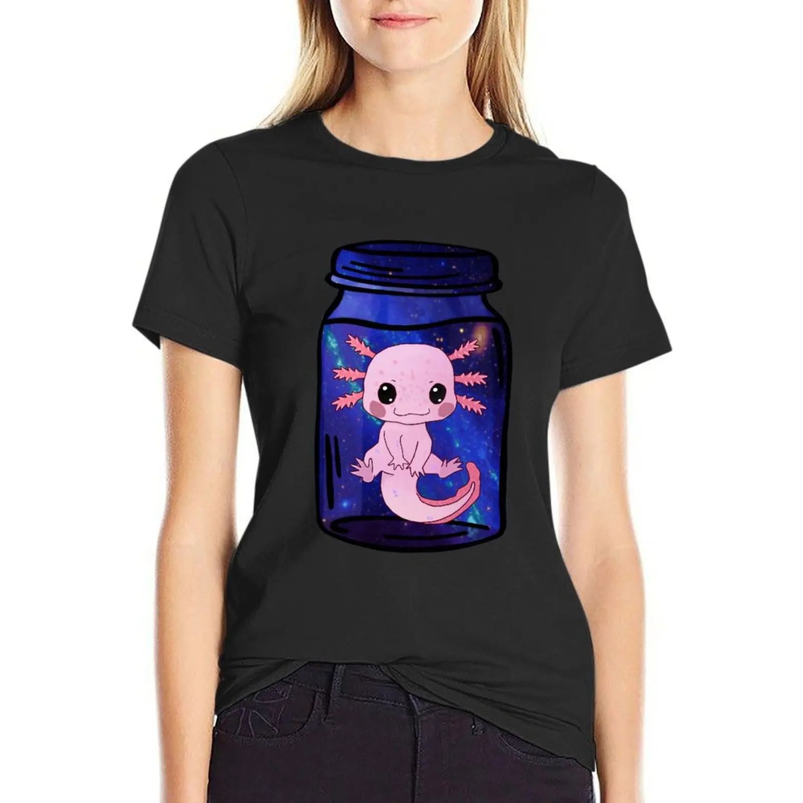 

Baby Leucistic Axolotl Galaxy In A Jar T-Shirt heavyweights cute clothes T-shirts for Women