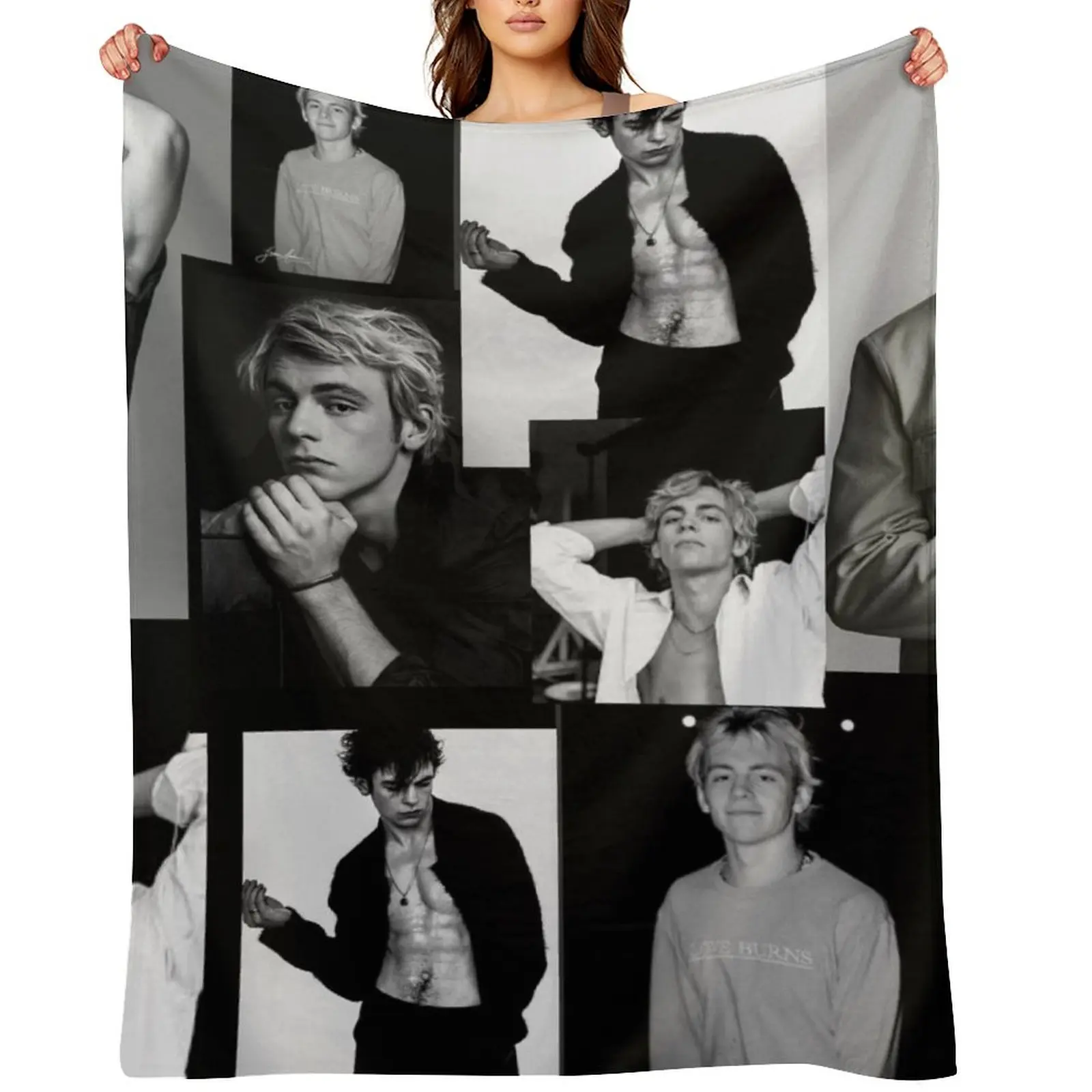 

Ross Lynch collage Throw Blanket Picnic Comforter Decorative Beds Retros Blankets