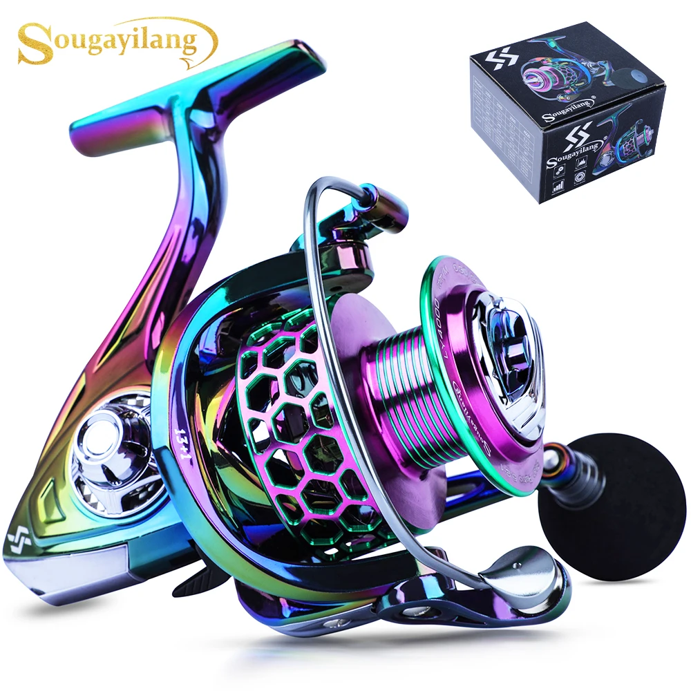 Sougayilang 1000–4000 Spinnrolle, leichte CNC-Aluminiumspule, Übersetzungsverhältnis 5,2:1, Spinnrolle, Bassforelle für Süßwasserfische