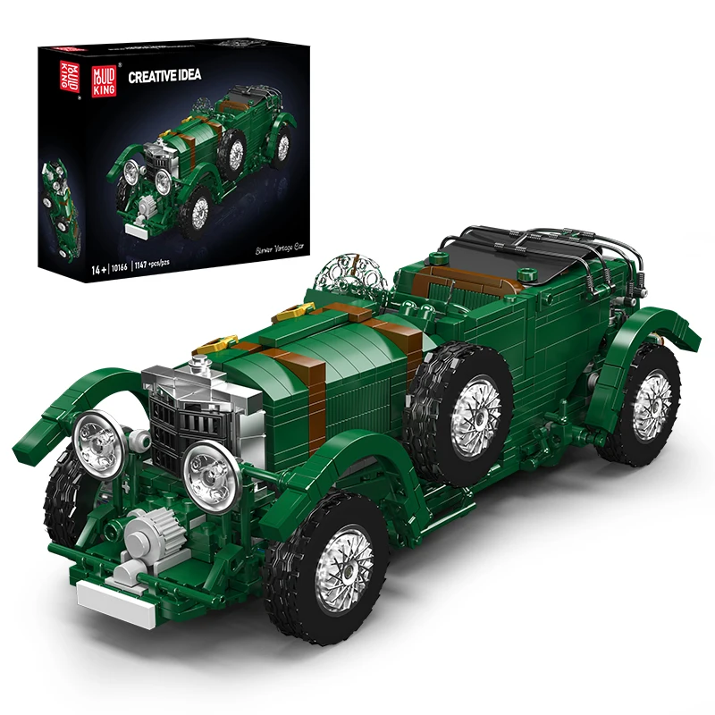 

Mould King New Classic Car 10166 Green Retro Vintage Car Building Blocks Classic Blower Vintage Car Model Assembly Toy Sets