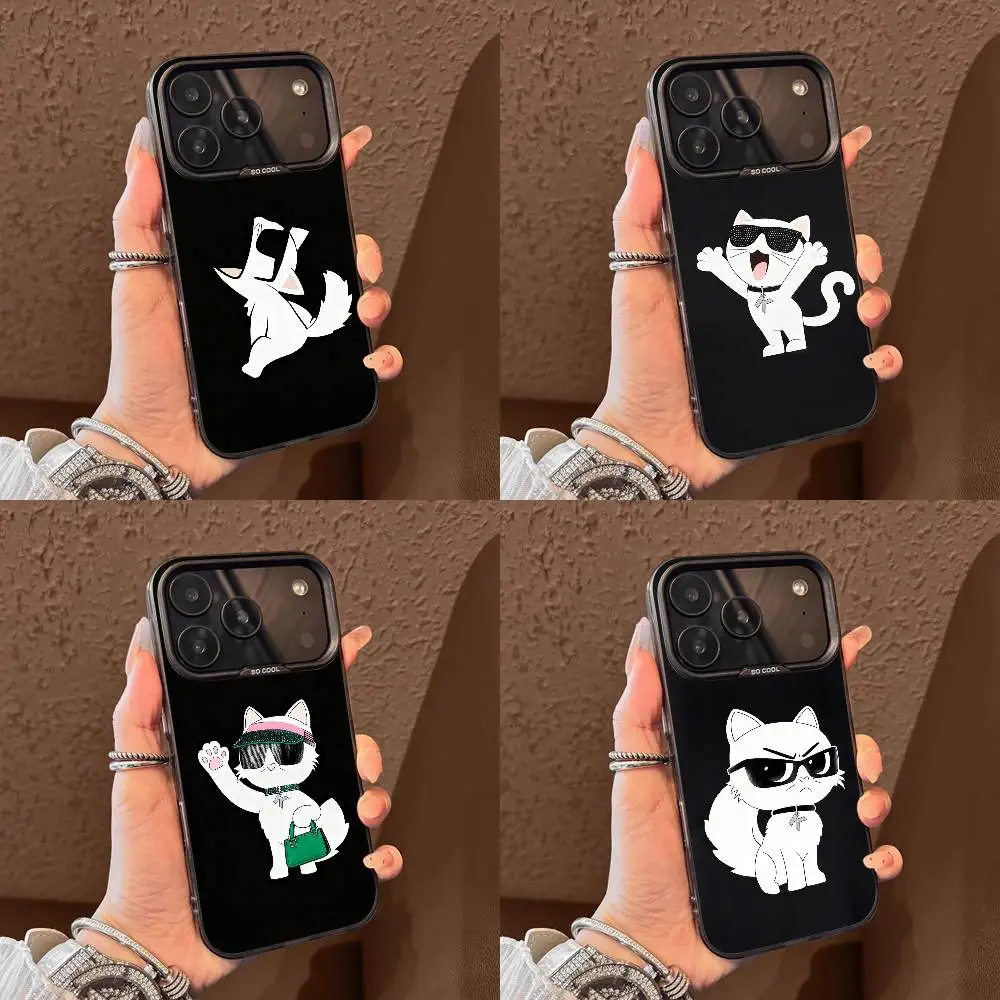 

Cartoon Cat Funny Fashion Phone Case For iPhone 17,16,15,14,13,12,11,Pro,Max,Plus,E,Air,Mini Black Tpu Cover