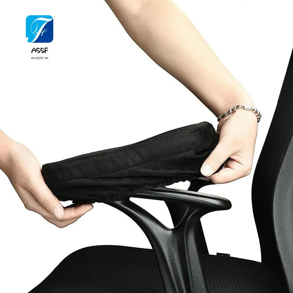A55F-2 Pieces Set Ergonomic Memory Foam Chair Armrest Pad, Rest Comfy Rest Office Chair Rest Arm Rest Cover For Elbows And Forea