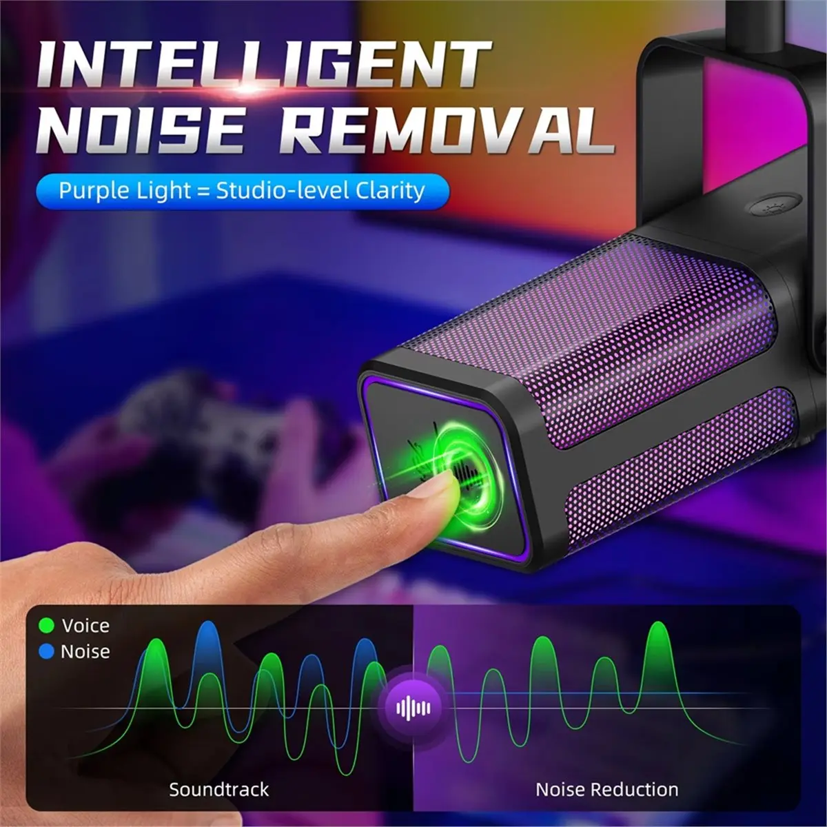 M7 RGB Gaming Microphone Professional Dynamic Cardioid Condenser Studio Broadcast Voice Podcasting Computer Gaming Mic