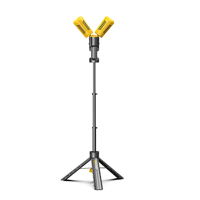 

Everstar 2 Head Aluminum Alloy Portable Tripod Work Light Telescoping LED Work Lamp for Camping Garage Rechargeable Magnetic
