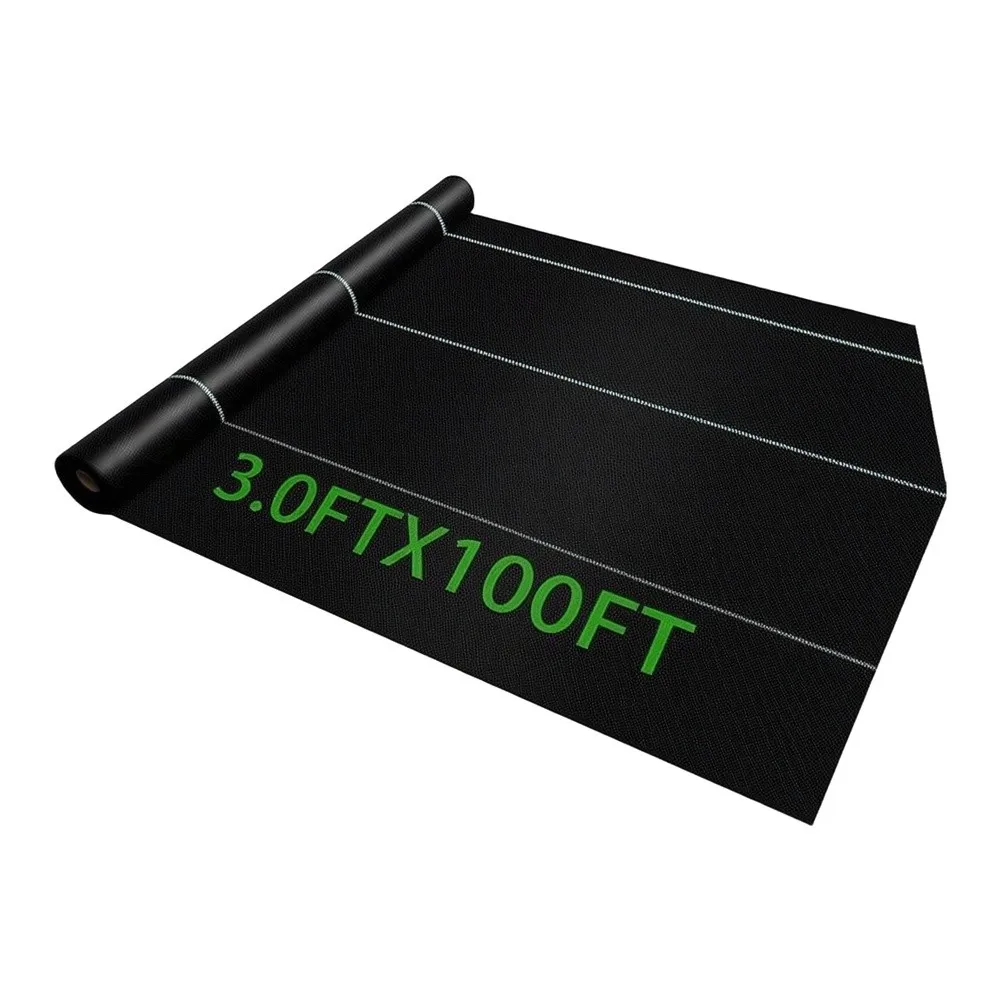 Black Landscape Fabric 3x100 Feet Tear Resistant UV Protection-Weed Barrier Cloth For Garden Driveway Walkway Ground Cover Mulch