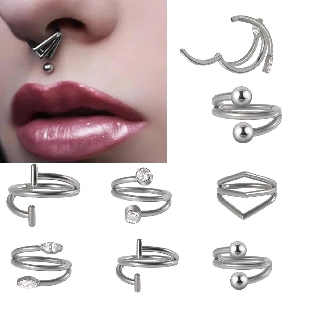 

1PC ASTM F136 Titanium S Shape Septum Clicker Lip Nose Hoop Labret Segment EarTragus Cartilage Daith Helix Piercing Jewelry 16G