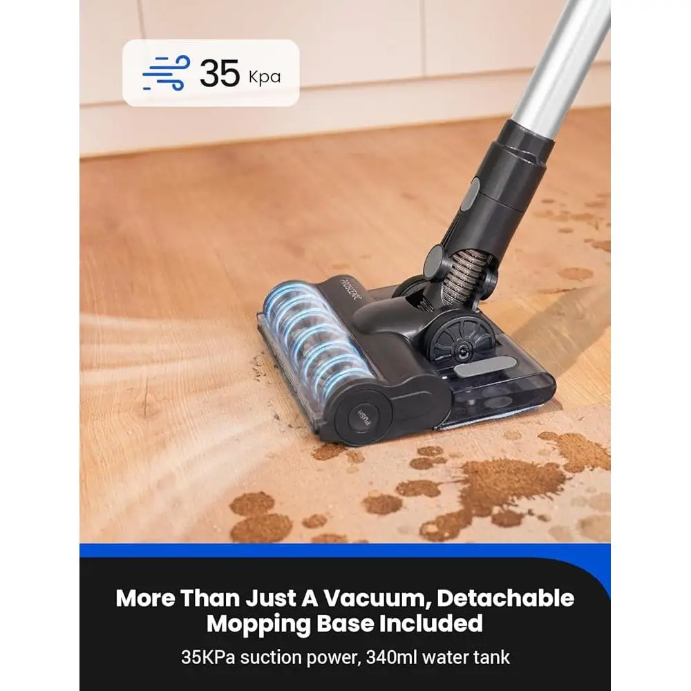 Cordless Wet Dry Vacuum Cleaner 45Kpa Suction Lightweight Stick Vacuum Mop Combo LED Display 50Min Runtime HEPA Filter