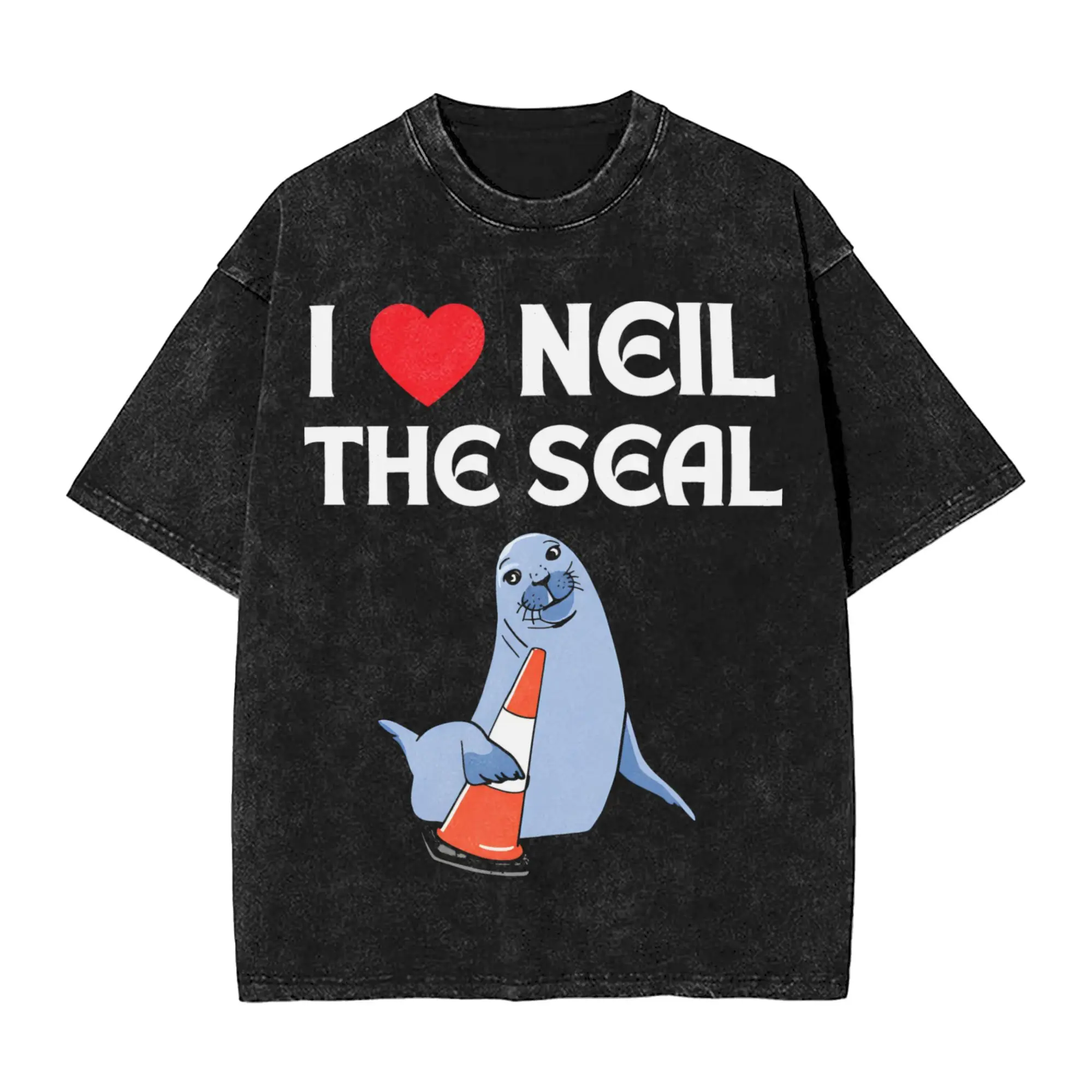 Neil the Seal  T-Shirt for Men  Fun Cotton Tees Crewneck Short Sleeve T Shirts Plus Size Clothes