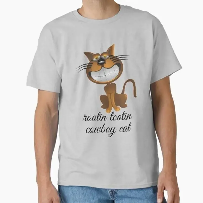 rootin tootin cowboy cat Classic T shirt Made in US AUS Size S 2XL