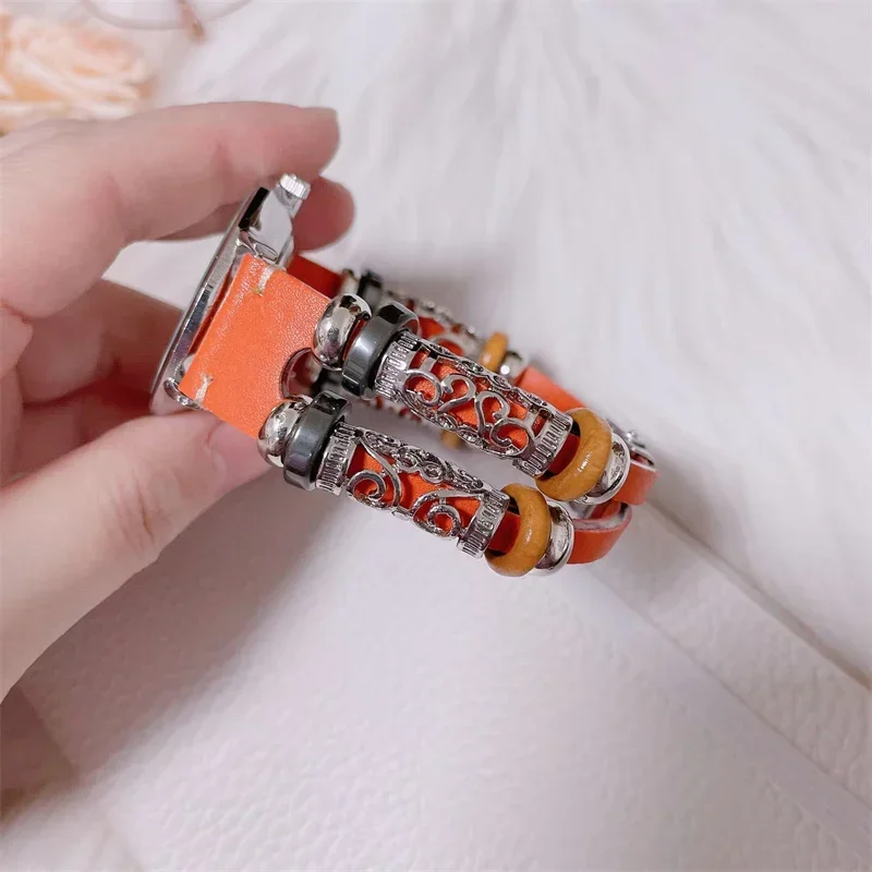 Retro leather band for Samsung Galaxy Watch 7/FE/6/5/4/Classic 20mm 22mm Handmade Bracelet huawei gt 4/Amazfit GTS 4/GTR 4 strap