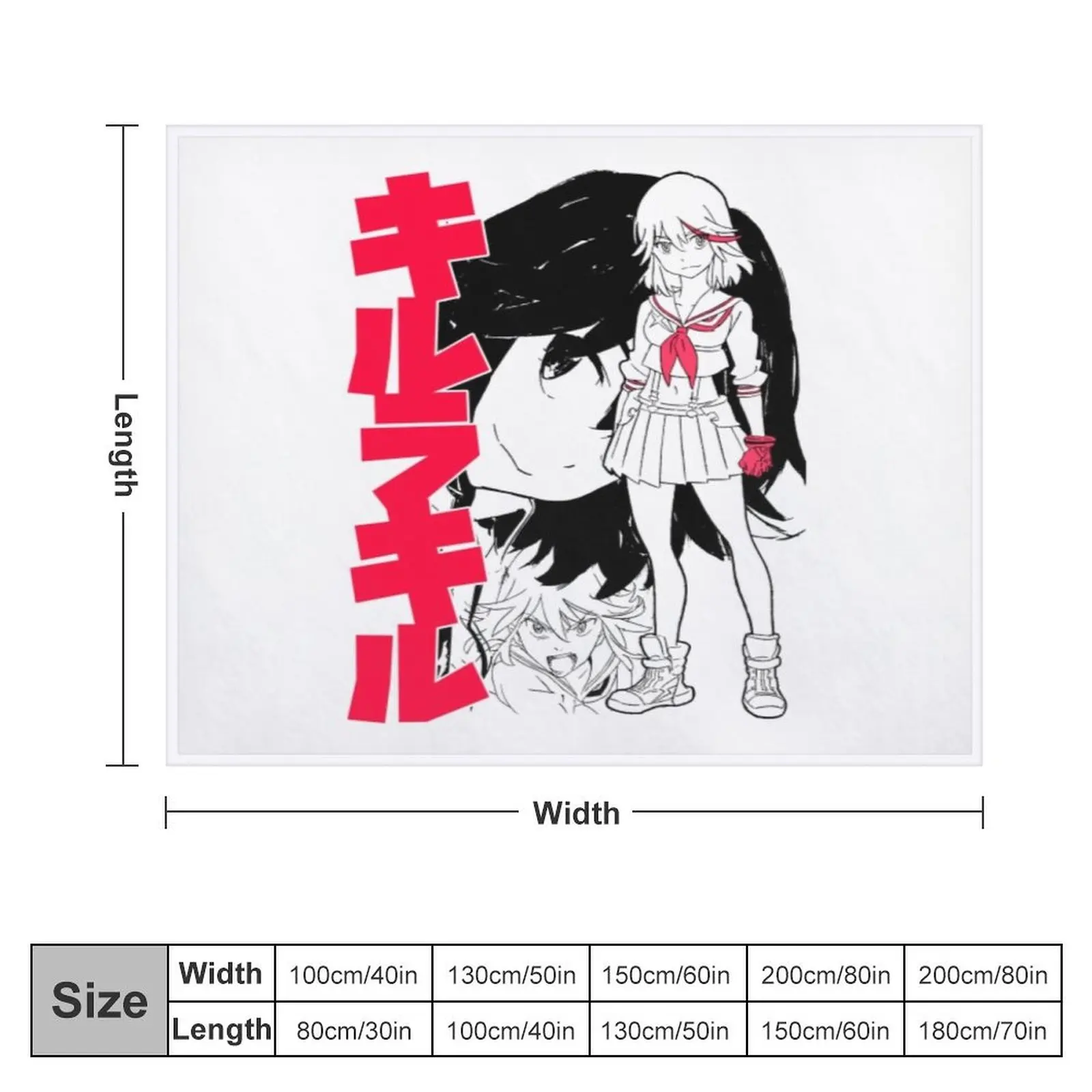 Kill La Kill T-ShirtRyu Ko! (black) Throw Blanket Personalized Gift Bed Blankets