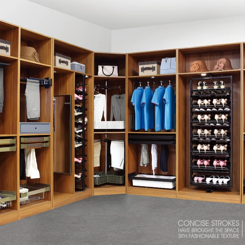 Dual Cushioned Telescopic Pull Down Lift Clothes Rod Space Saving Wardrobe Storage Hardware