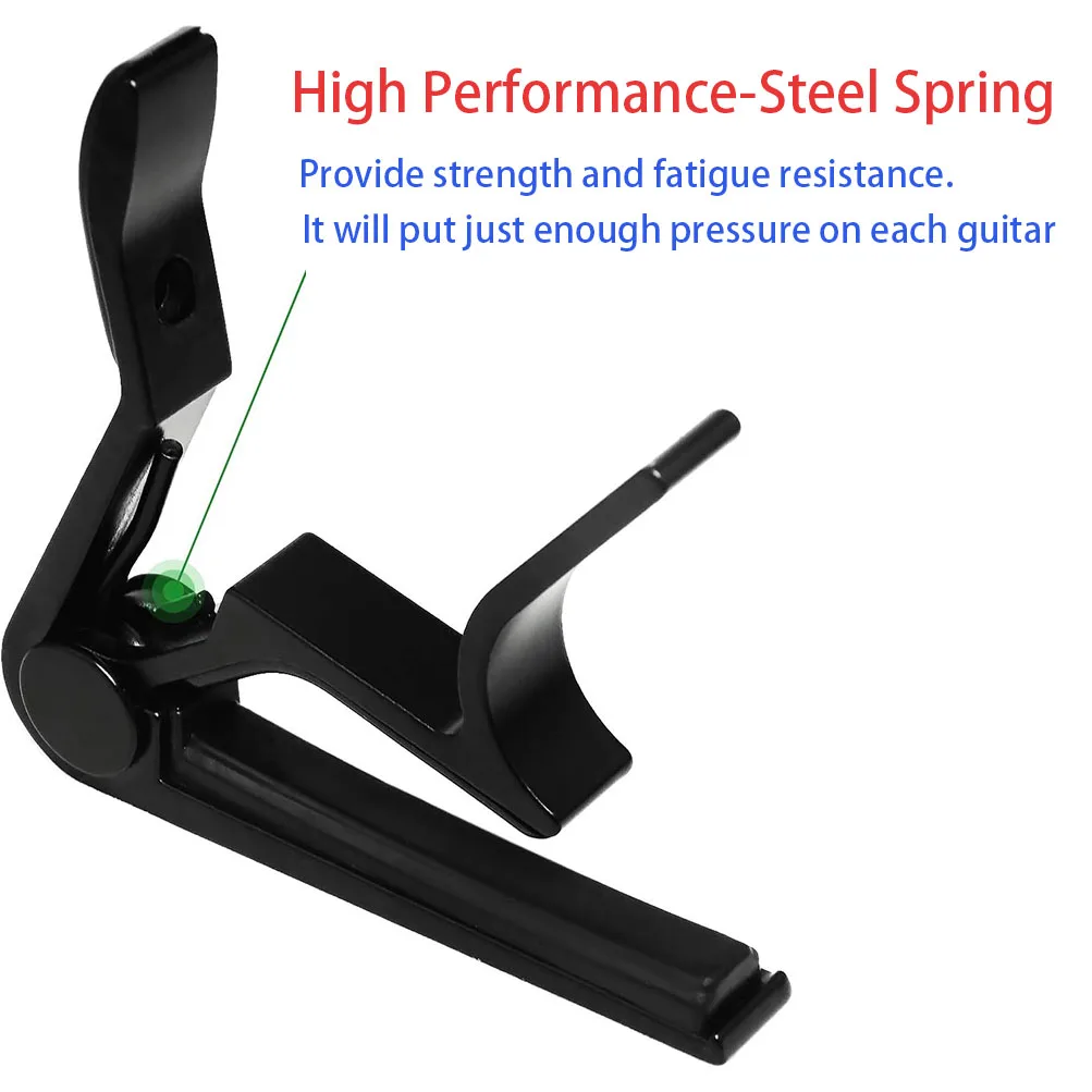 Universal Guitar Capo Quick Change Clamp Key Aluminium Alloy Metal Capo for Electric Guitar Ukulele Mandolin with 5 Guitar Picks