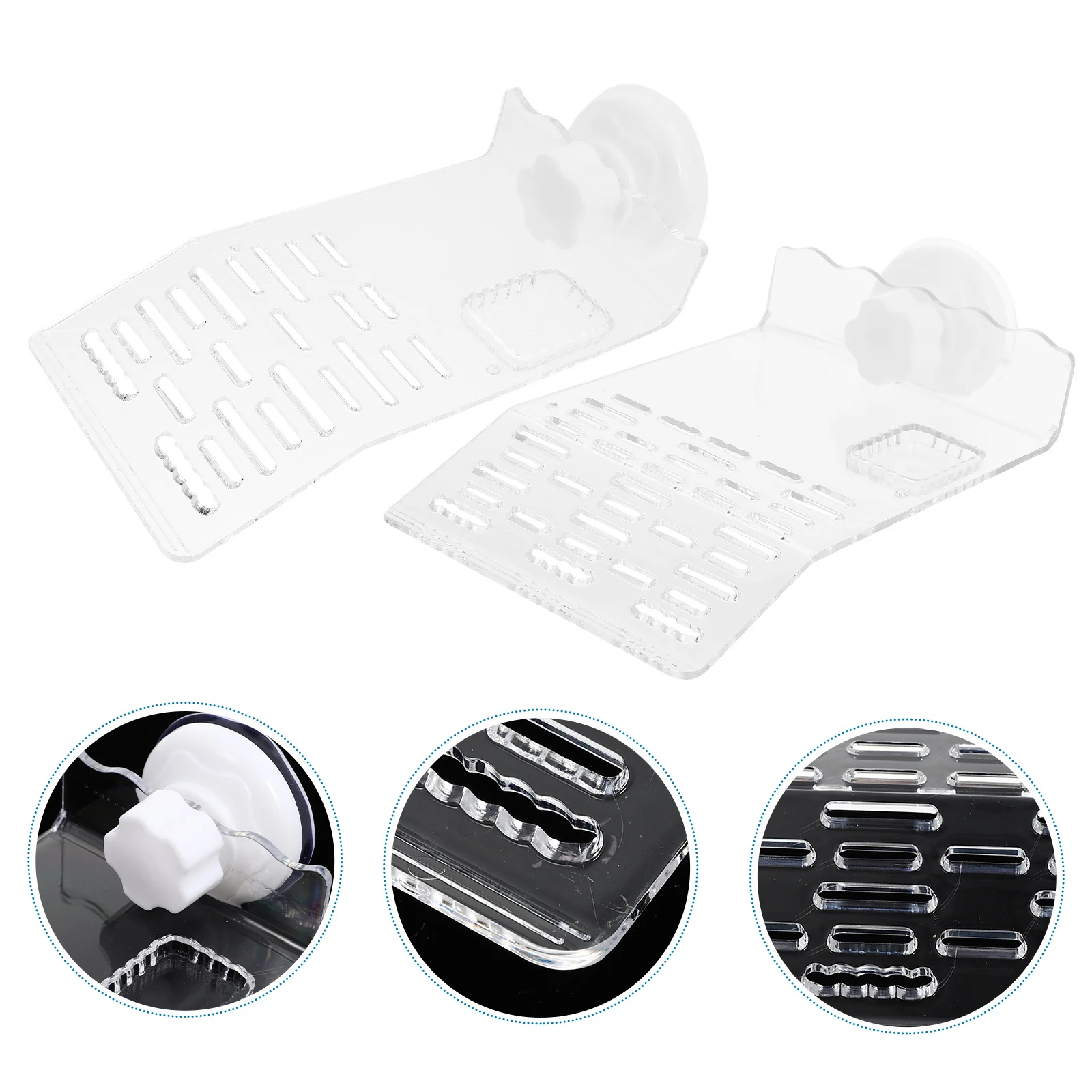 

2pcs Turtle Basking Platform 2 Turtle Resting Terraces Suction Cup Aquarium Terrace Reptile Climbing Dock Pet Supplies Fish Tank