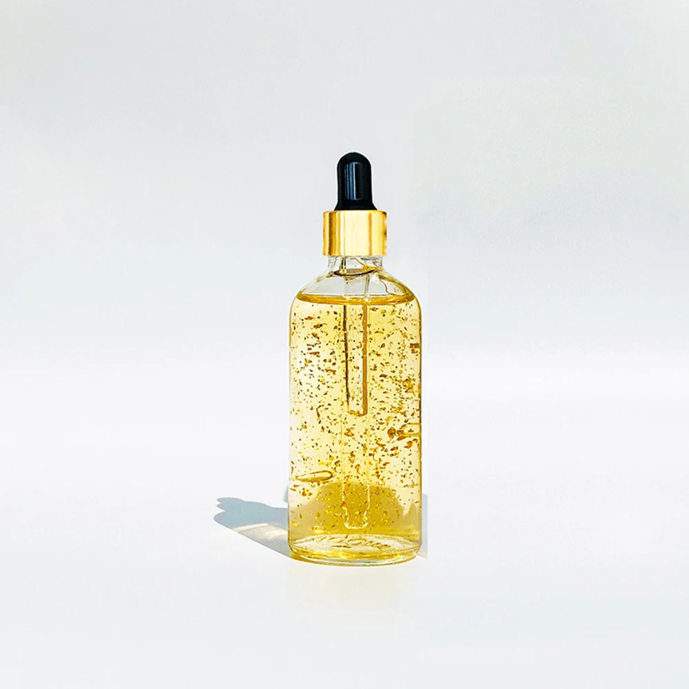 100ml 24Kゴールドエッセンス プライベートラベル ヴィーガン 長時間保湿 しわ対策 カスタムロゴ メイクアップ 卸売